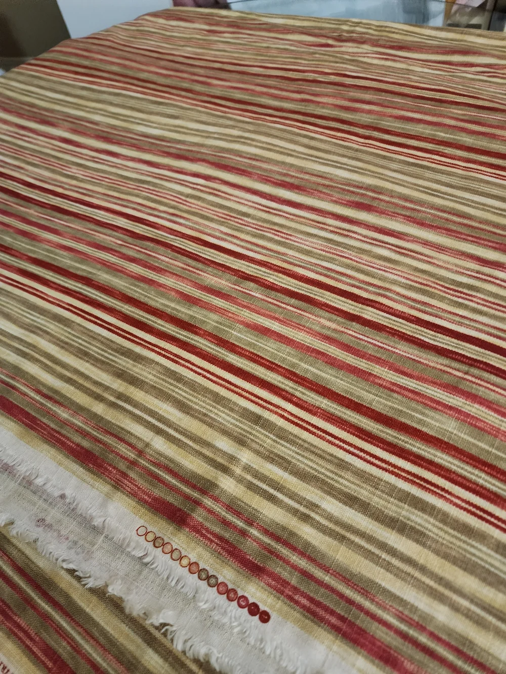9 yds Vintage Print Fabric Striped Drapery Fabric 325.5